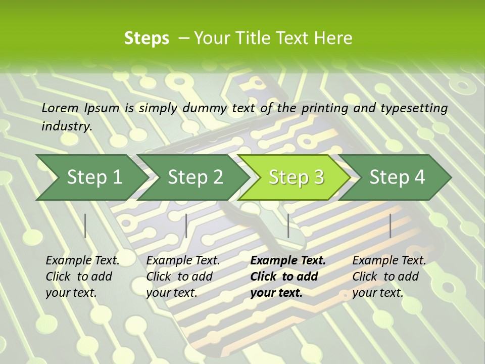 A Computer Circuit Board With A Key On It PowerPoint Template