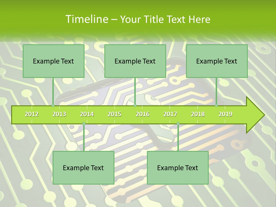 A Computer Circuit Board With A Key On It PowerPoint Template