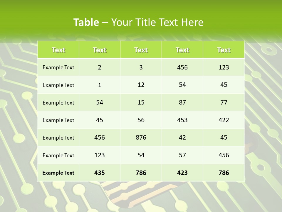 A Computer Circuit Board With A Key On It PowerPoint Template