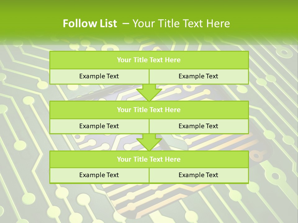 A Computer Circuit Board With A Key On It PowerPoint Template