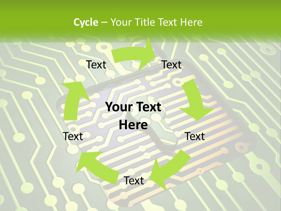 A Computer Circuit Board With A Key On It PowerPoint Template