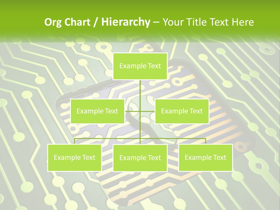 A Computer Circuit Board With A Key On It PowerPoint Template