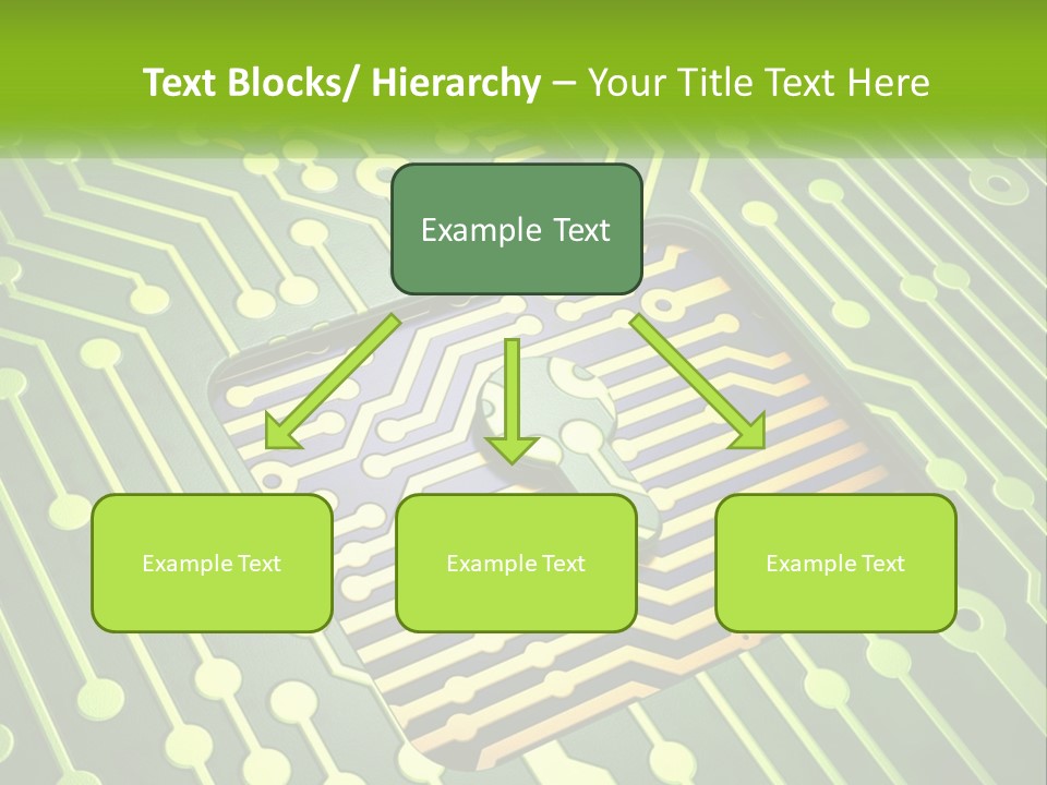 A Computer Circuit Board With A Key On It PowerPoint Template