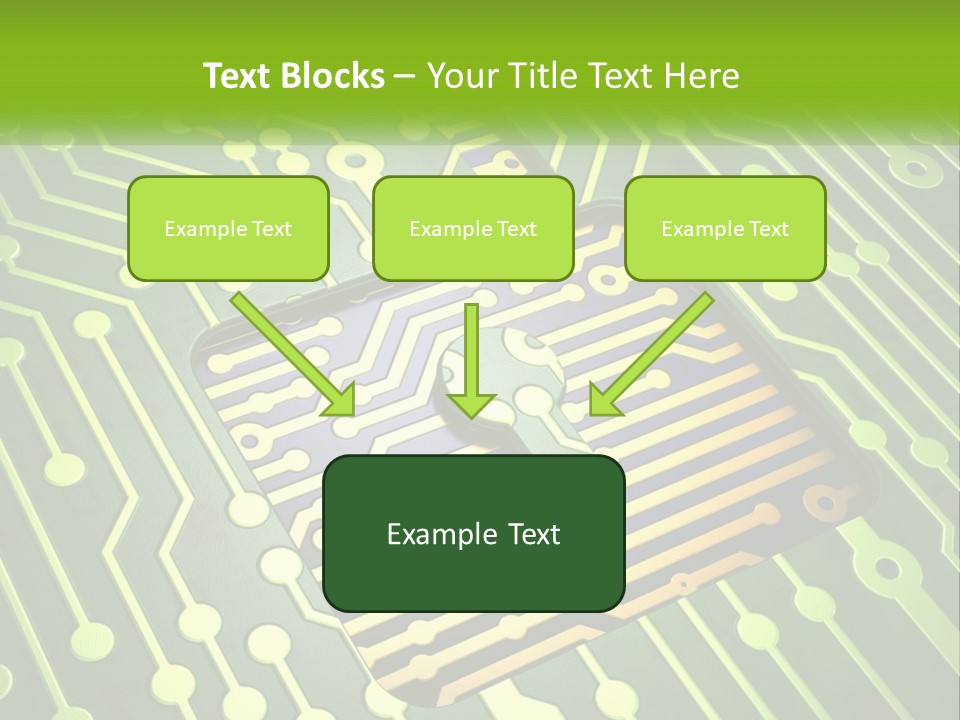 A Computer Circuit Board With A Key On It PowerPoint Template