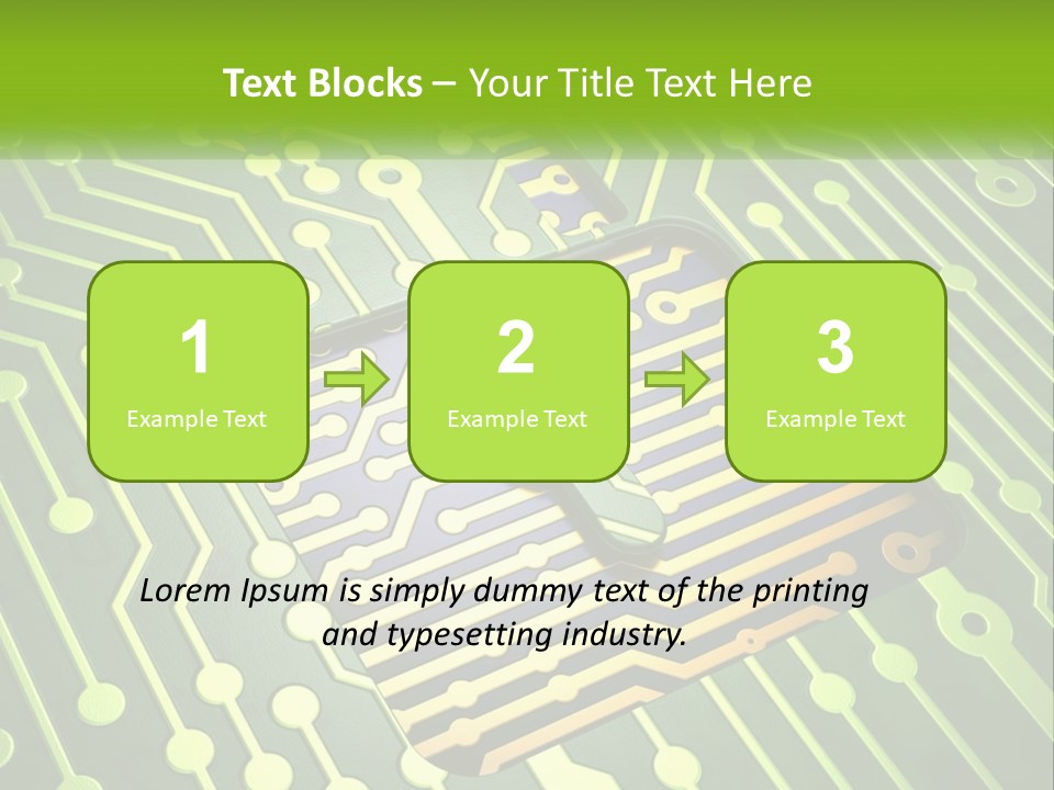A Computer Circuit Board With A Key On It PowerPoint Template
