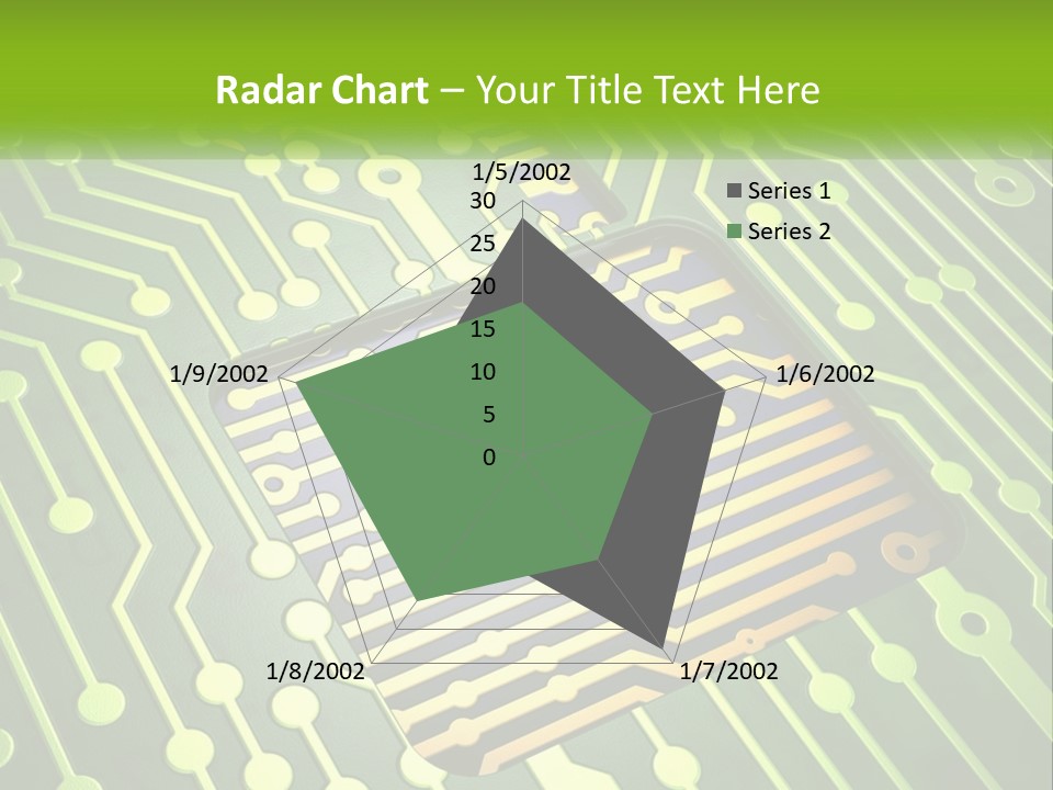 A Computer Circuit Board With A Key On It PowerPoint Template