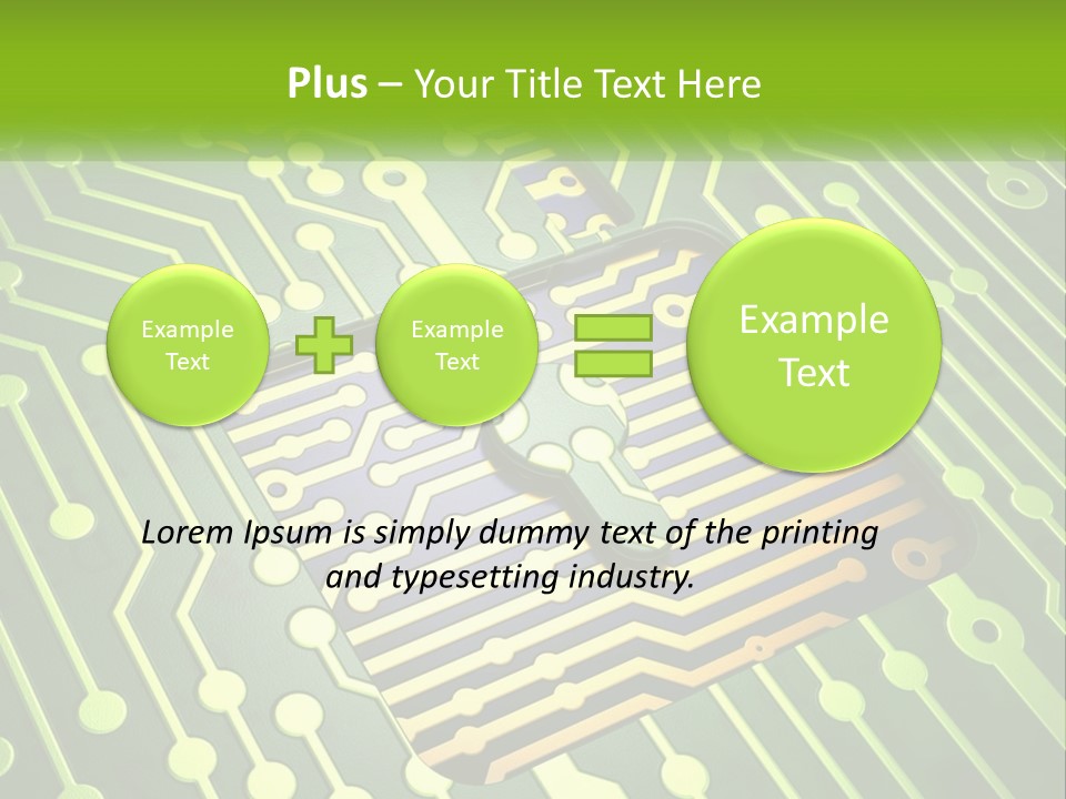 A Computer Circuit Board With A Key On It PowerPoint Template