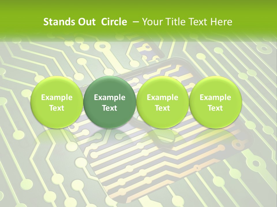 A Computer Circuit Board With A Key On It PowerPoint Template