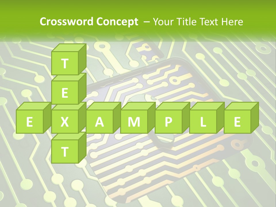 A Computer Circuit Board With A Key On It PowerPoint Template