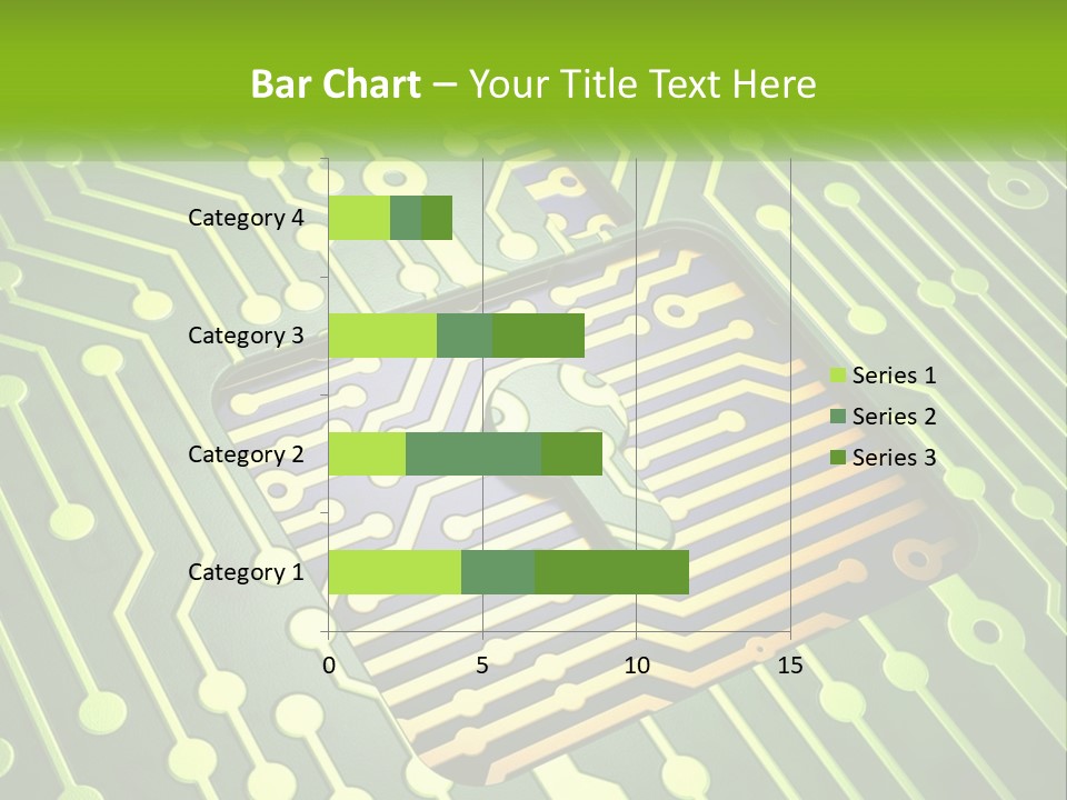 A Computer Circuit Board With A Key On It PowerPoint Template