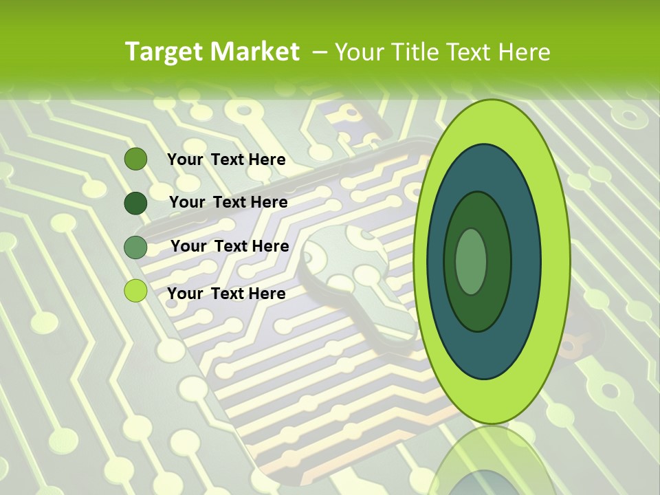A Computer Circuit Board With A Key On It PowerPoint Template