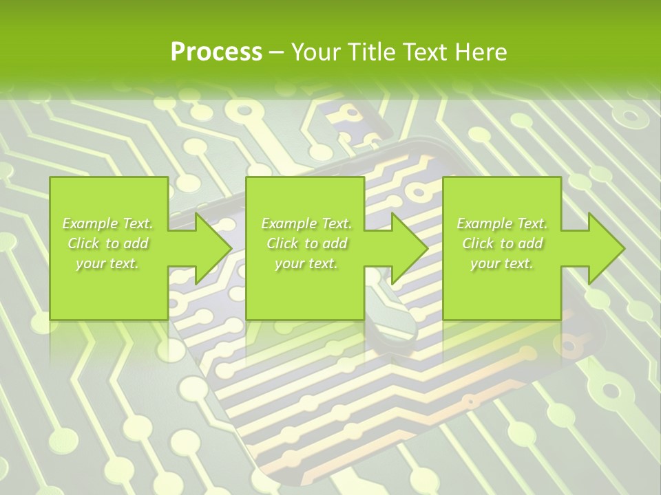 A Computer Circuit Board With A Key On It PowerPoint Template
