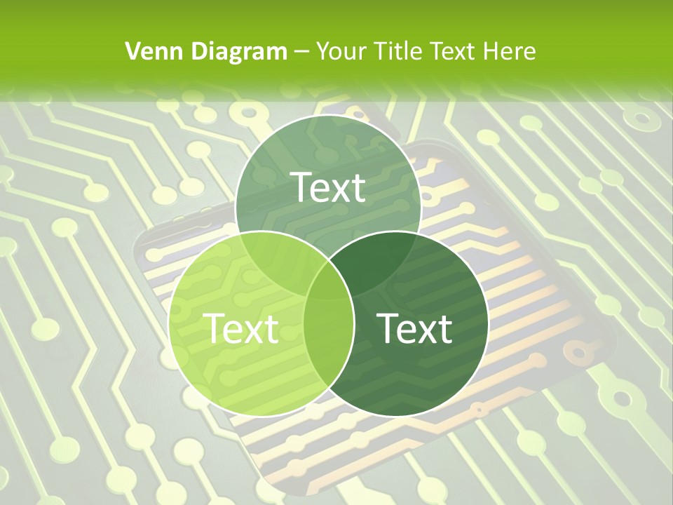 A Computer Circuit Board With A Key On It PowerPoint Template