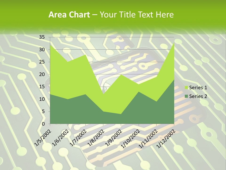 A Computer Circuit Board With A Key On It PowerPoint Template