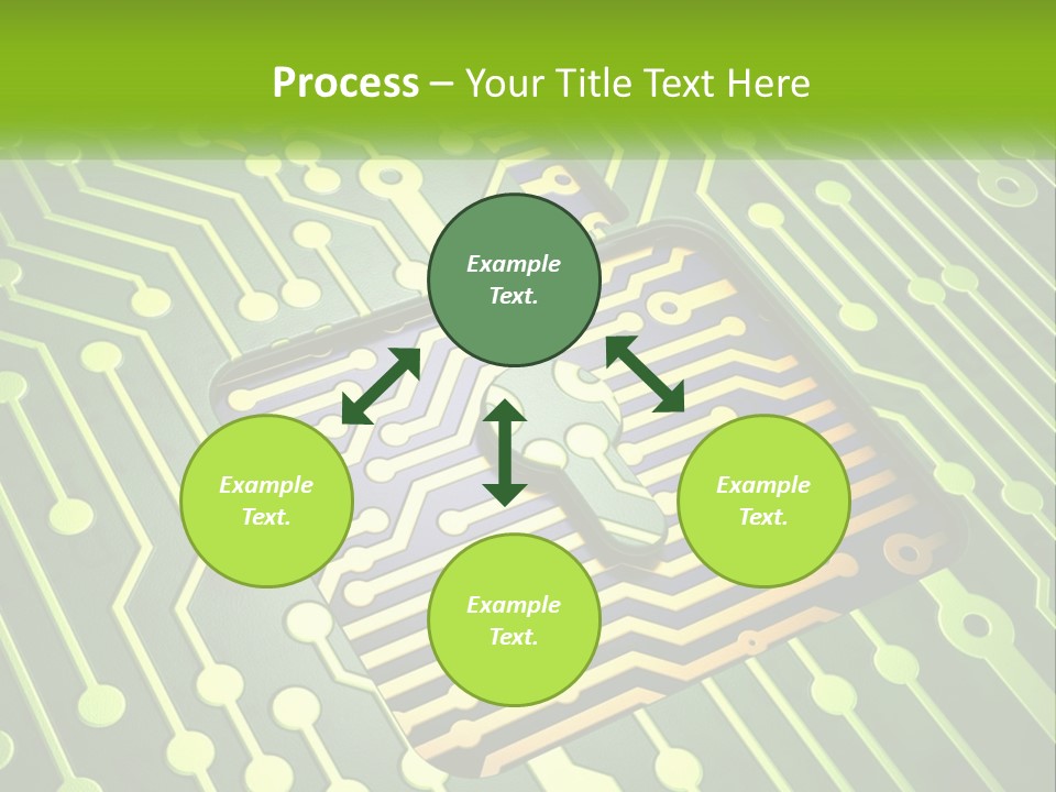 A Computer Circuit Board With A Key On It PowerPoint Template