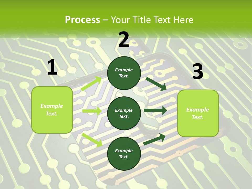 A Computer Circuit Board With A Key On It PowerPoint Template