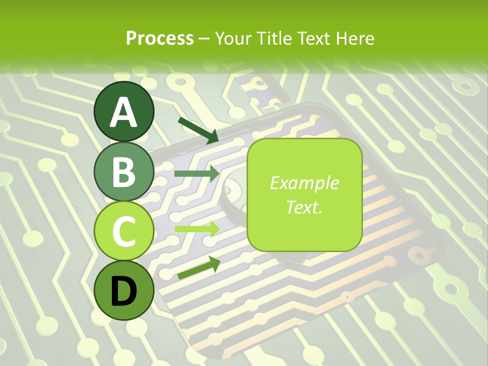 A Computer Circuit Board With A Key On It PowerPoint Template