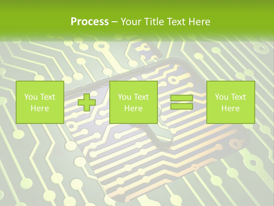 A Computer Circuit Board With A Key On It PowerPoint Template