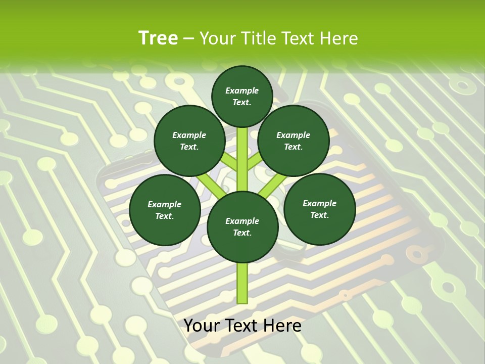A Computer Circuit Board With A Key On It PowerPoint Template