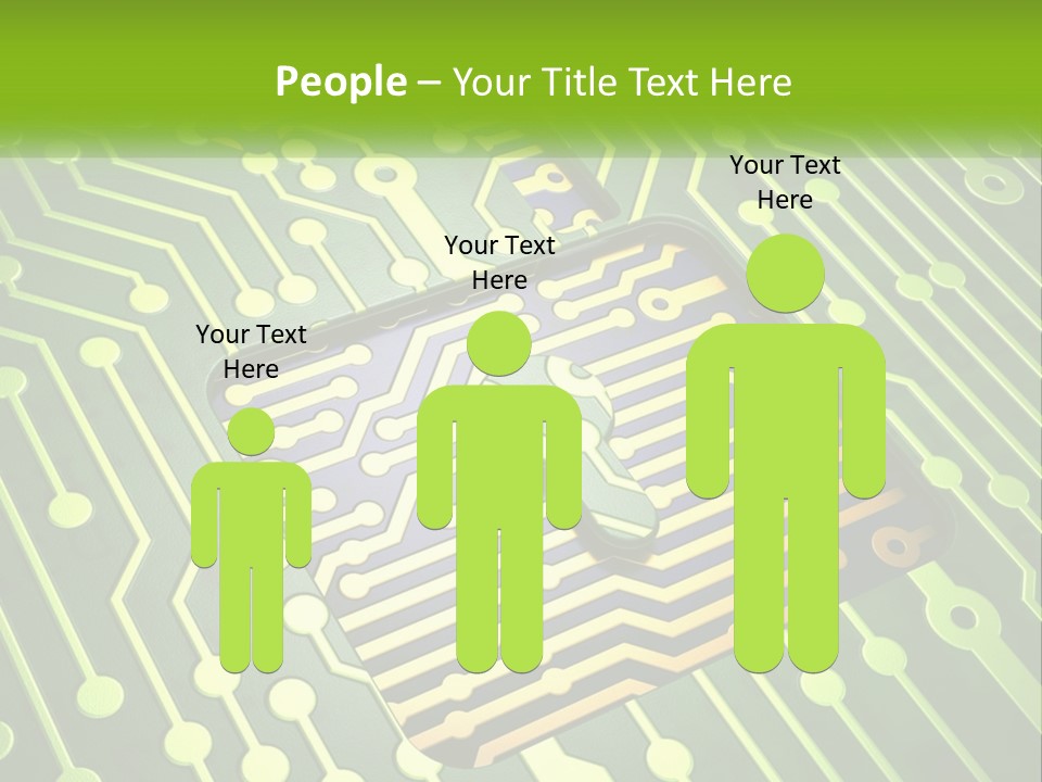 A Computer Circuit Board With A Key On It PowerPoint Template