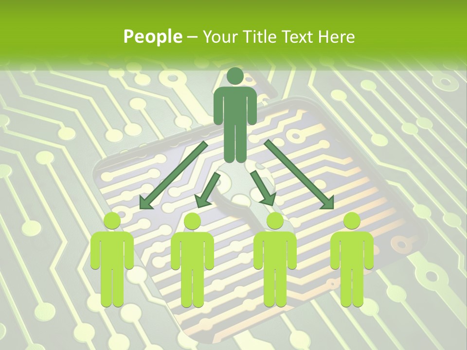 A Computer Circuit Board With A Key On It PowerPoint Template