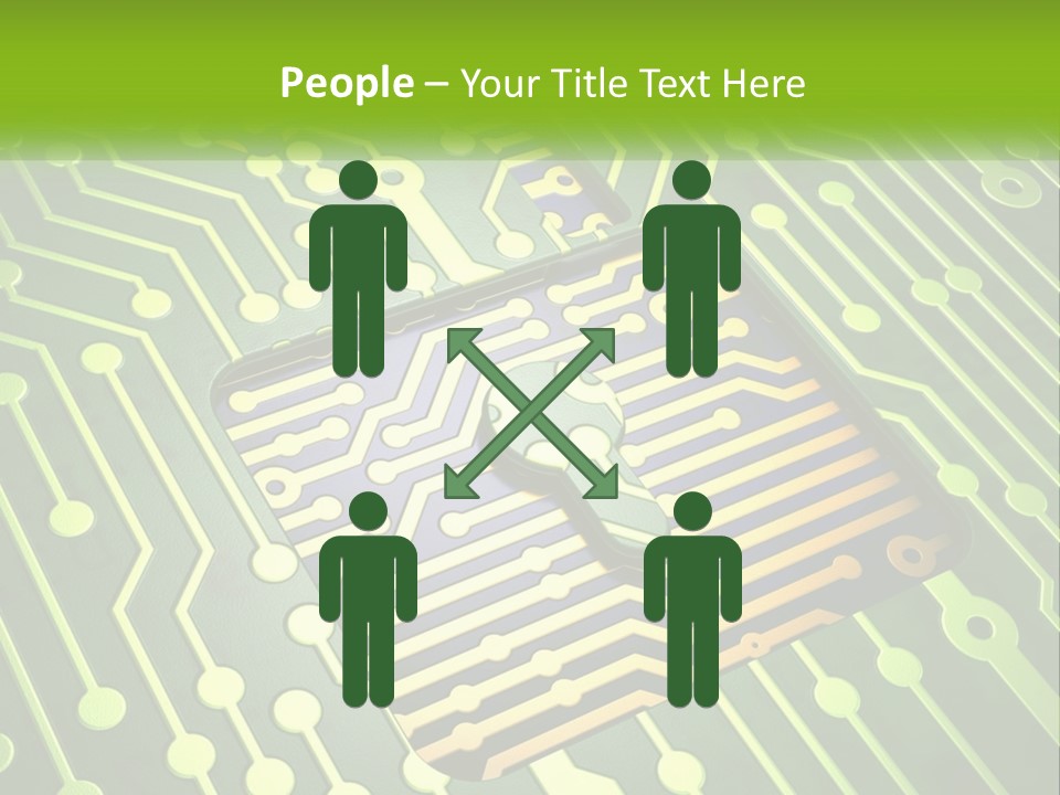 A Computer Circuit Board With A Key On It PowerPoint Template