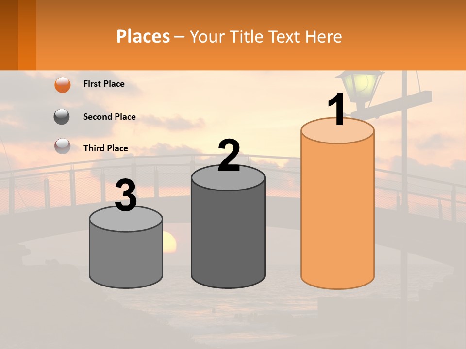 A Bridge Over A Body Of Water At Sunset PowerPoint Template