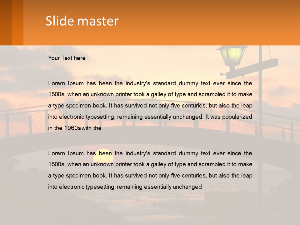 A Bridge Over A Body Of Water At Sunset PowerPoint Template