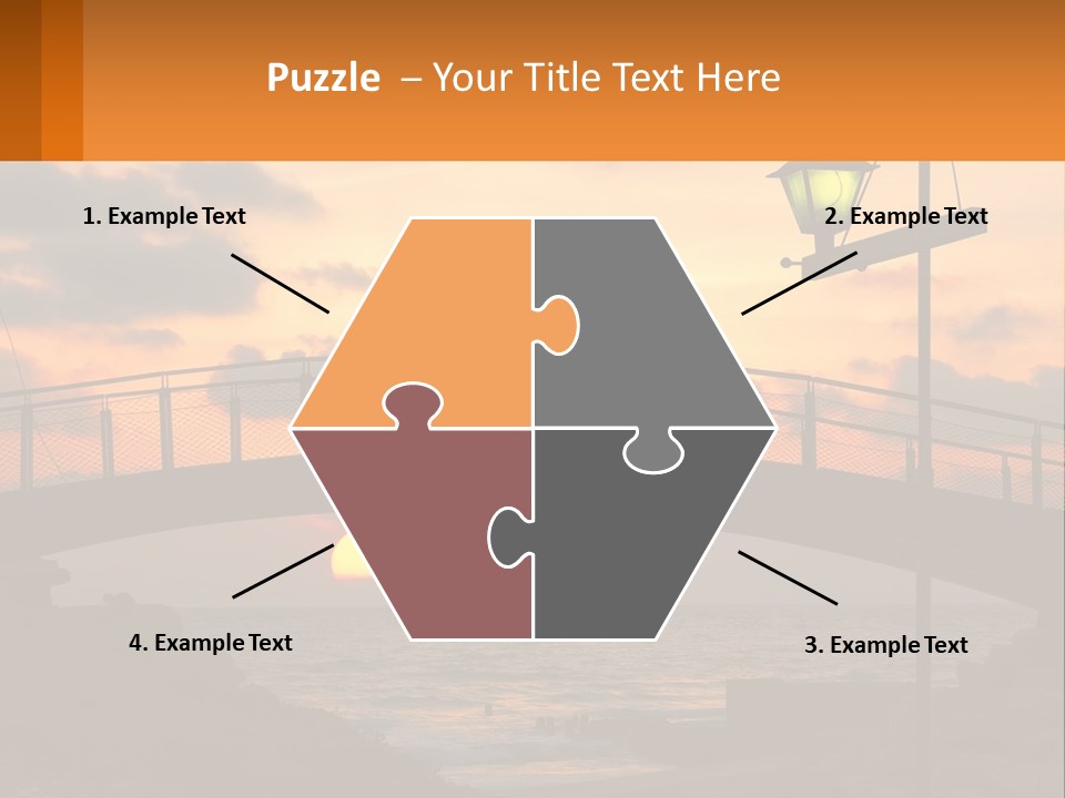 A Bridge Over A Body Of Water At Sunset PowerPoint Template