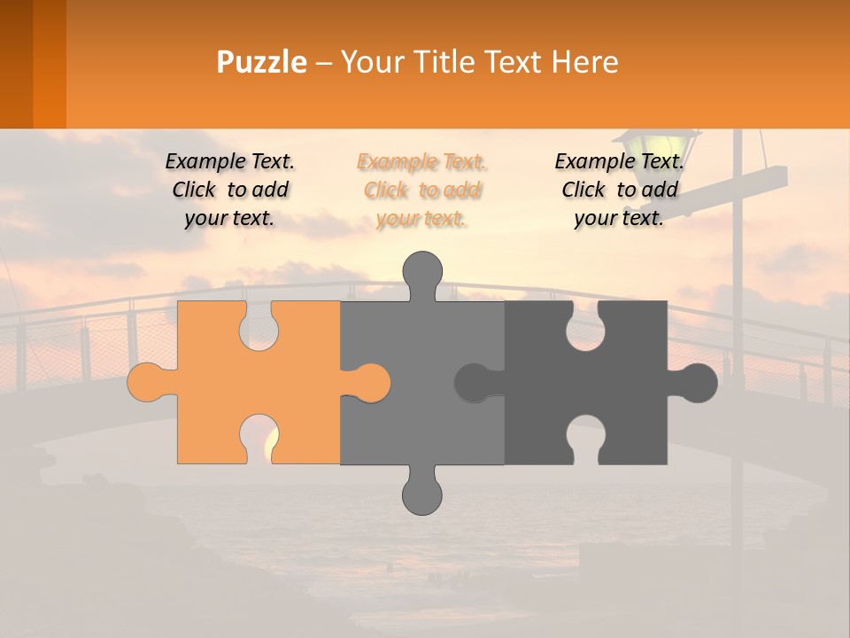 A Bridge Over A Body Of Water At Sunset PowerPoint Template