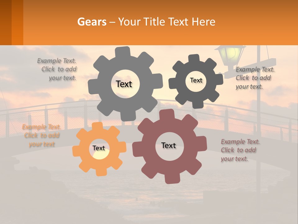 A Bridge Over A Body Of Water At Sunset PowerPoint Template