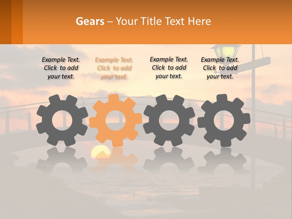 A Bridge Over A Body Of Water At Sunset PowerPoint Template