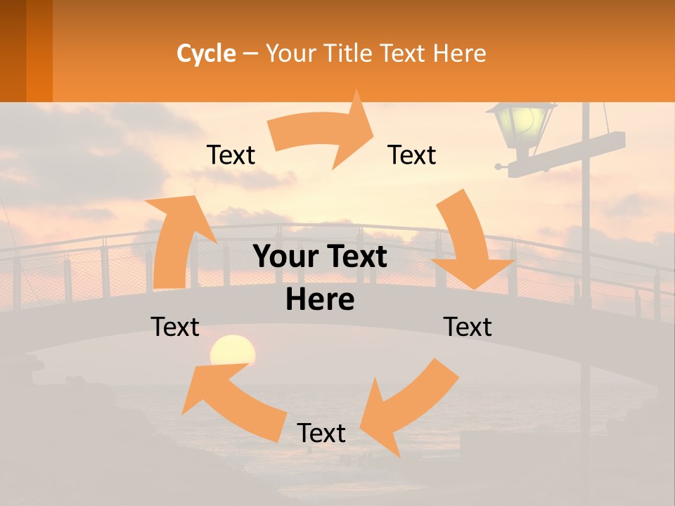 A Bridge Over A Body Of Water At Sunset PowerPoint Template