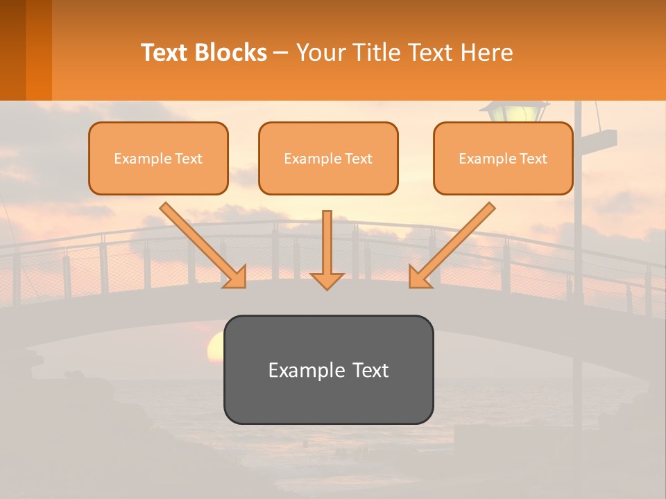 A Bridge Over A Body Of Water At Sunset PowerPoint Template