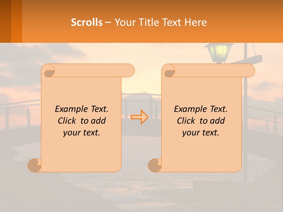 A Bridge Over A Body Of Water At Sunset PowerPoint Template