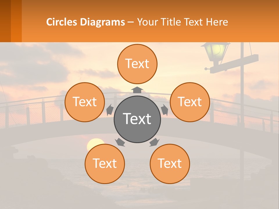 A Bridge Over A Body Of Water At Sunset PowerPoint Template