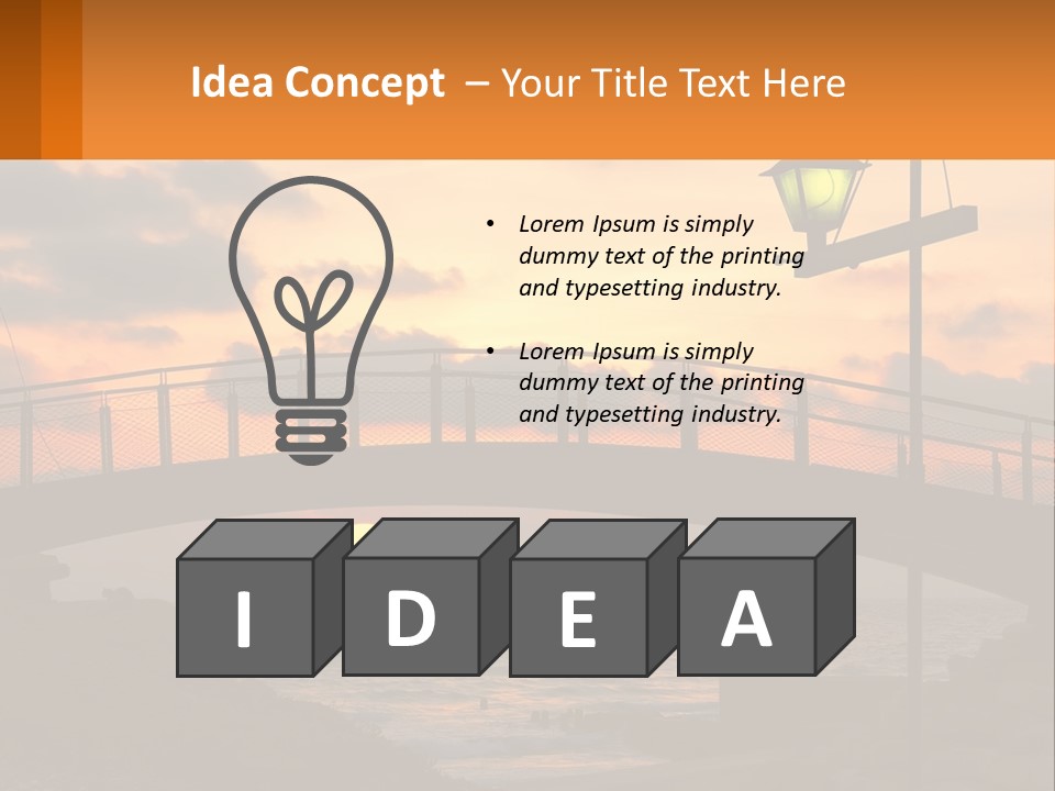 A Bridge Over A Body Of Water At Sunset PowerPoint Template