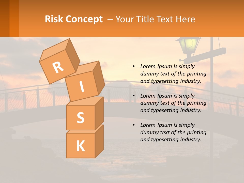 A Bridge Over A Body Of Water At Sunset PowerPoint Template