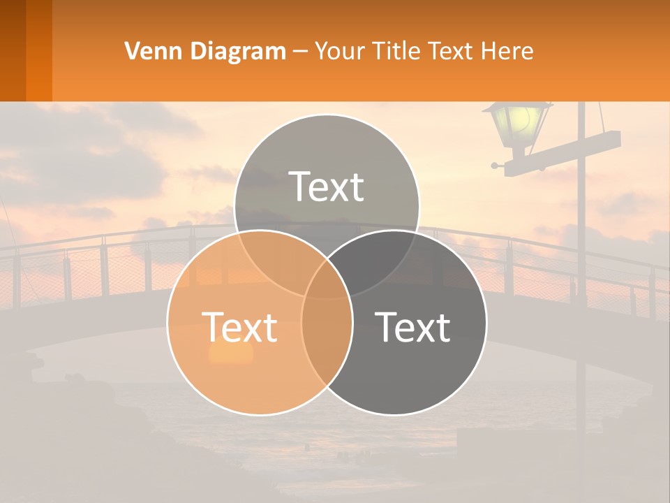 A Bridge Over A Body Of Water At Sunset PowerPoint Template