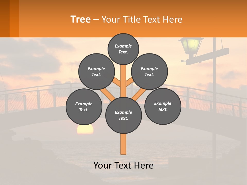 A Bridge Over A Body Of Water At Sunset PowerPoint Template