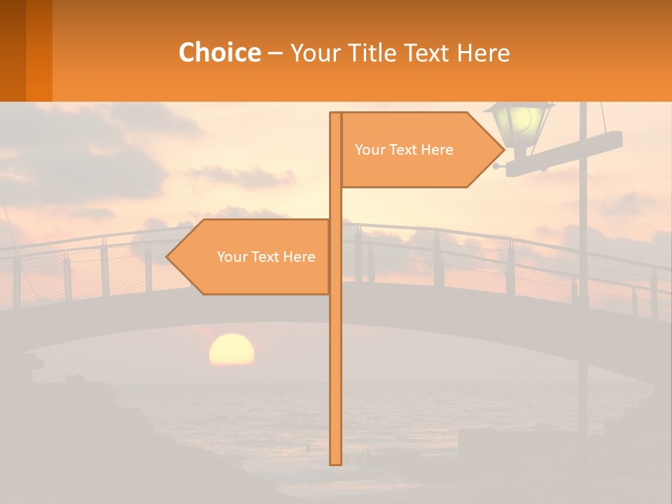 A Bridge Over A Body Of Water At Sunset PowerPoint Template