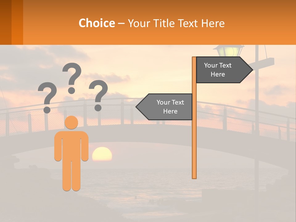 A Bridge Over A Body Of Water At Sunset PowerPoint Template