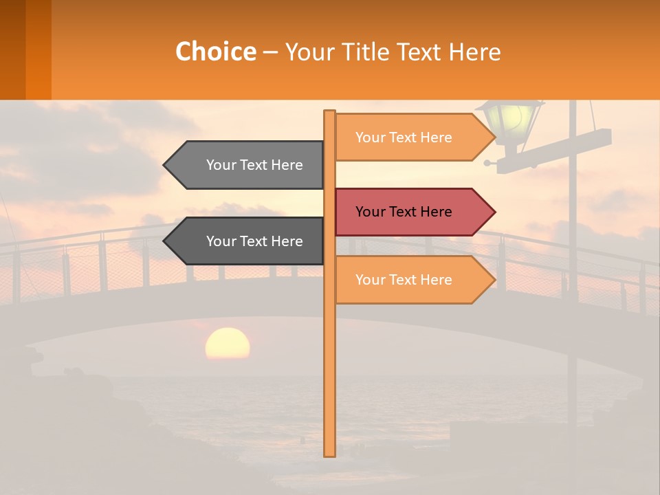 A Bridge Over A Body Of Water At Sunset PowerPoint Template