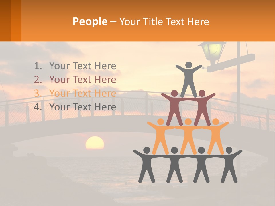 A Bridge Over A Body Of Water At Sunset PowerPoint Template