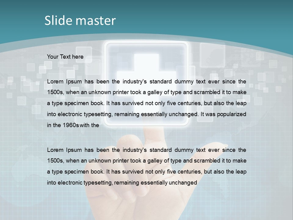 A Person Touching A Button With A Cross On It PowerPoint Template