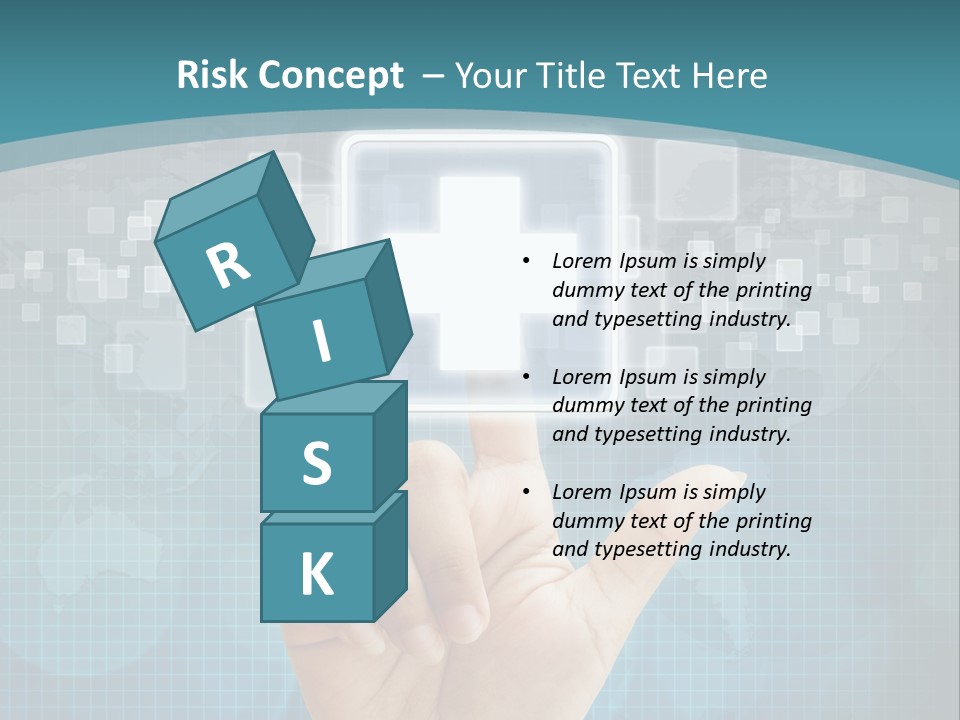 A Person Touching A Button With A Cross On It PowerPoint Template