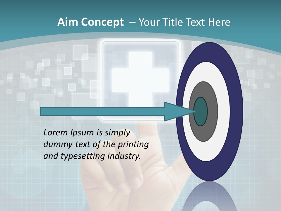 A Person Touching A Button With A Cross On It PowerPoint Template