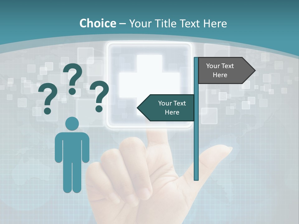 A Person Touching A Button With A Cross On It PowerPoint Template