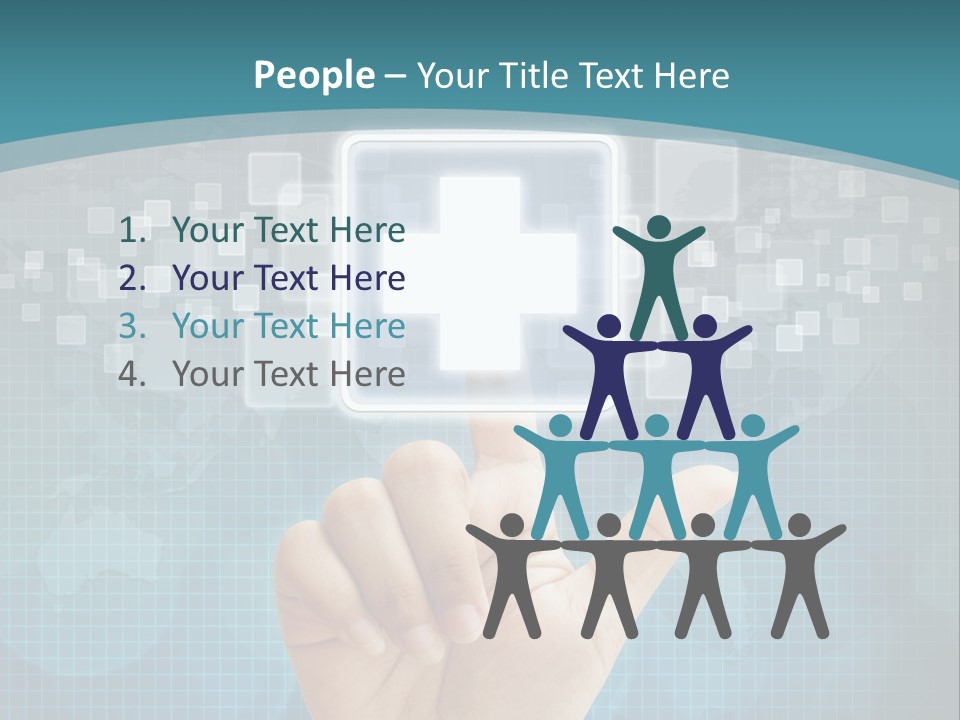 A Person Touching A Button With A Cross On It PowerPoint Template