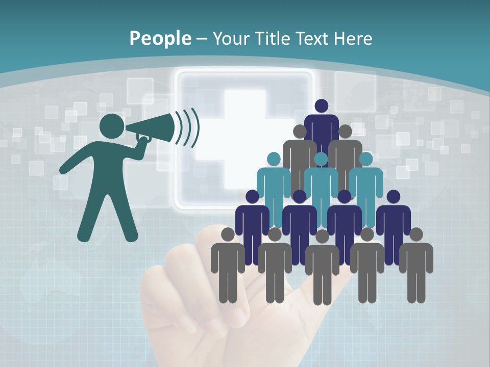 A Person Touching A Button With A Cross On It PowerPoint Template